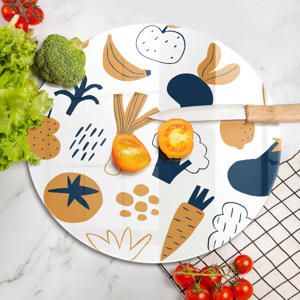 Tábua de vidro Ilustração de alimentos
