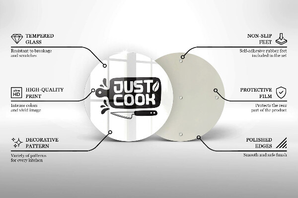 Tábua de cortar Placa de cozinha "Just Cook"