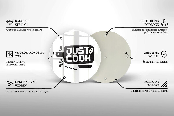 Tábua de cortar Placa de cozinha "Just Cook"
