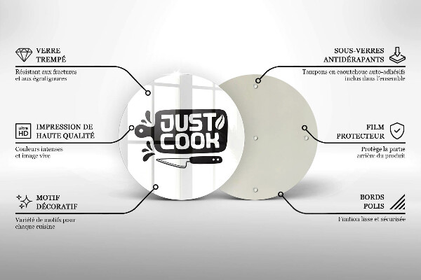Tábua de cortar Placa de cozinha "Just Cook"