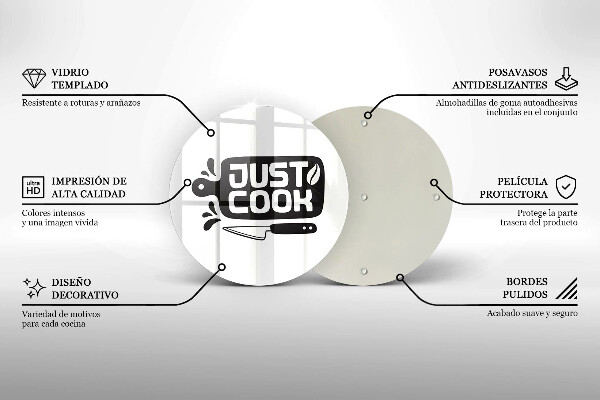 Tábua de cortar Placa de cozinha "Just Cook"