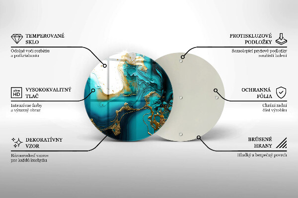 Tábua de cortar de vidro Abstração turquesa