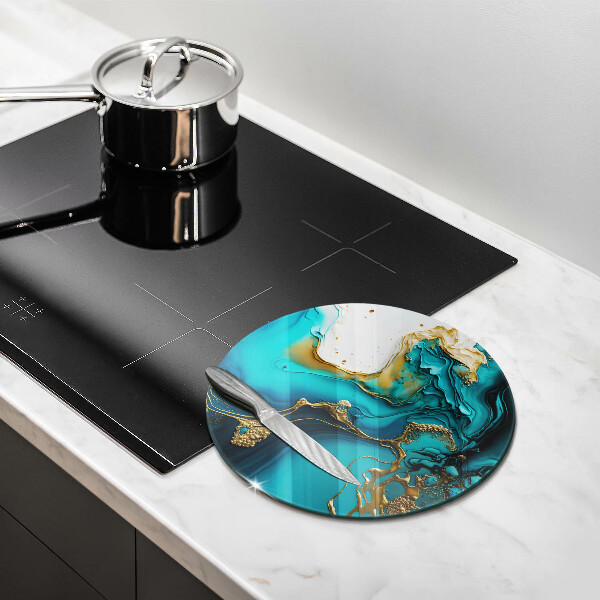 Tábua de cortar de vidro Abstração turquesa