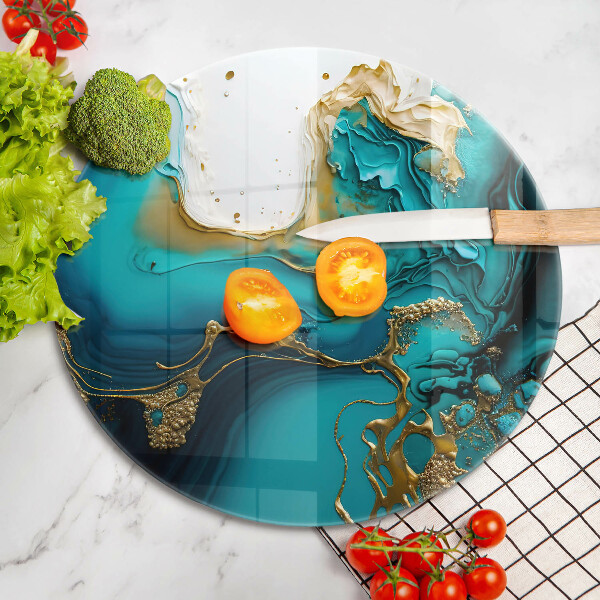 Tábua de cortar de vidro Abstração turquesa