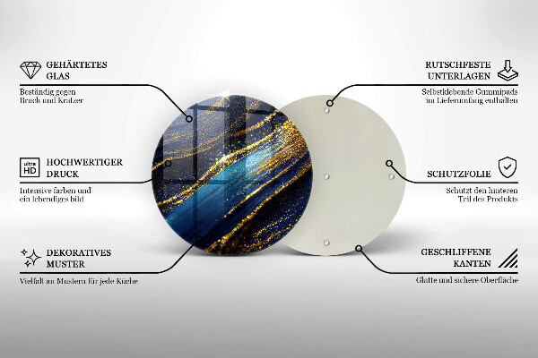 Tábua de corte Abstração azul marinho