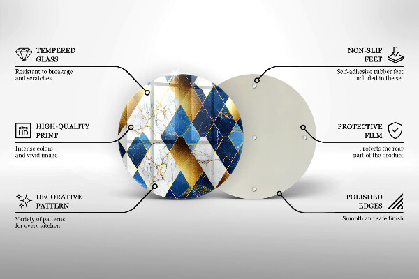 Tábua de cortar Mármore losango dourado