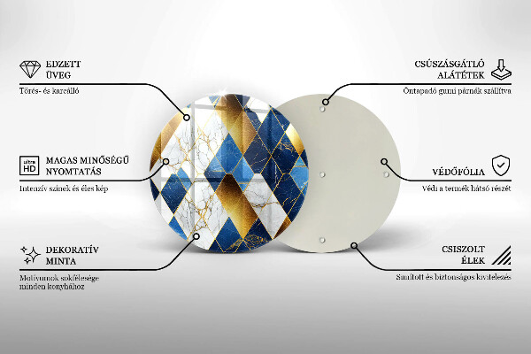 Tábua de cortar Mármore losango dourado