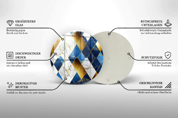 Tábua de cortar Mármore losango dourado