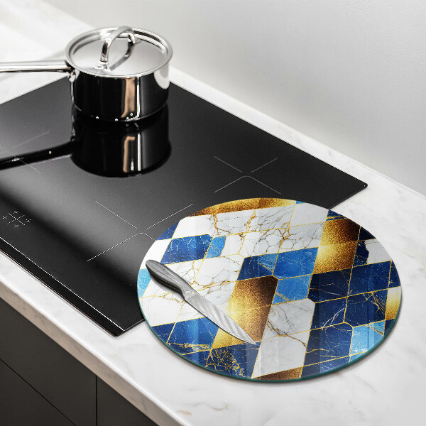 Tábua de cortar Mármore losango dourado