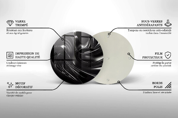 Tábua cozinha Abstração massa negra