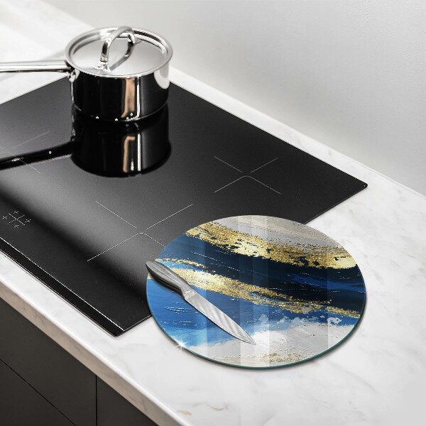 Tábua de vidro Textura com ouro