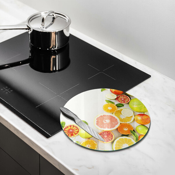 Tábua de corte de vidro Frutas cítricas