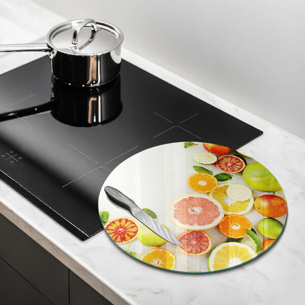 Tábua de corte de vidro Frutas cítricas