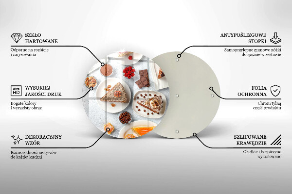 Tábua de cortar de vidro Bolos doces