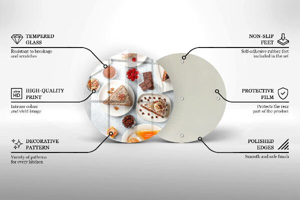 Tábua de cortar de vidro Bolos doces