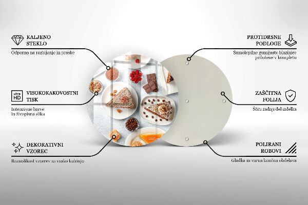 Tábua de cortar de vidro Bolos doces