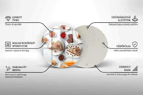 Tábua de cortar de vidro Bolos doces