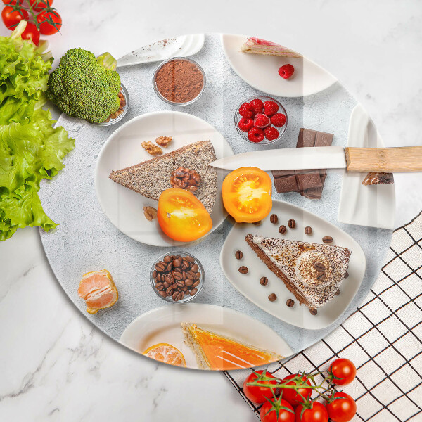 Tábua de cortar de vidro Bolos doces