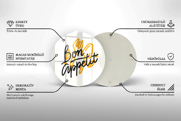 Tábua para cozinha A inscrição Bon Appetit