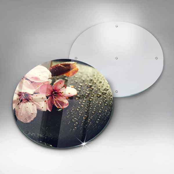 Tábua de vidro Flores pedras zen