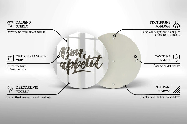 Tábua de corte A inscrição Bon Appetit