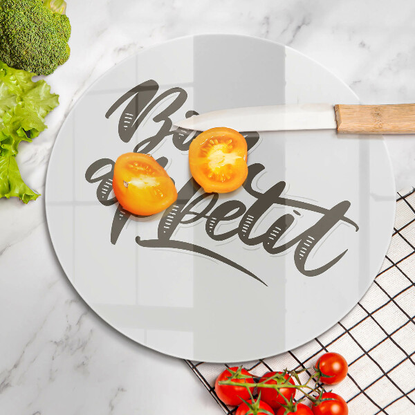Tábua de corte A inscrição Bon Appetit