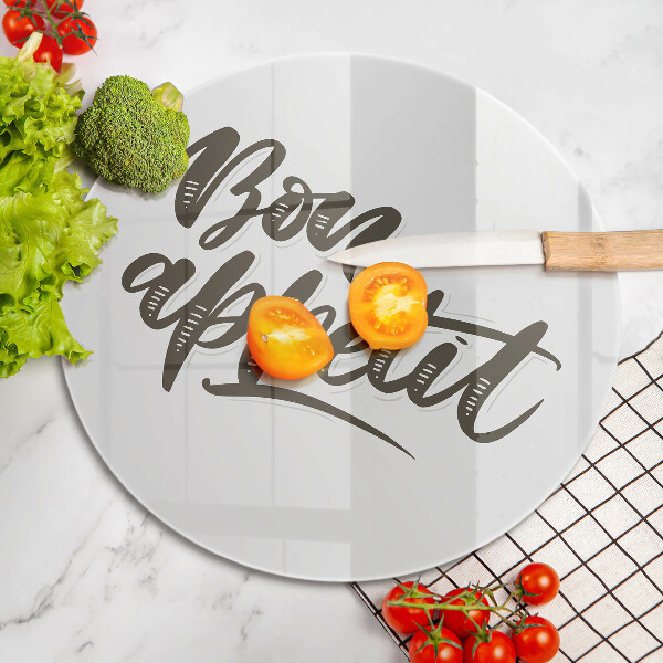 Tábua de corte A inscrição Bon Appetit