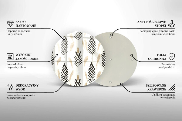 Tábua de vidro Plantas Boho