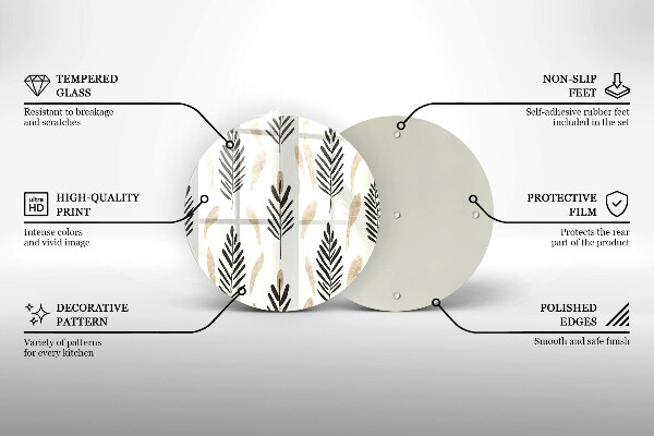 Tábua de vidro Plantas Boho