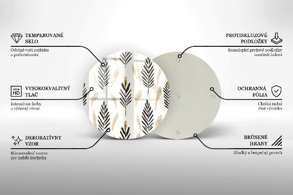 Tábua de vidro Plantas Boho