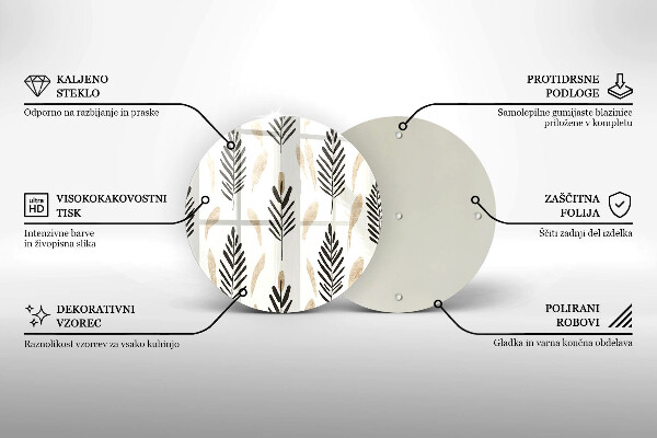 Tábua de vidro Plantas Boho