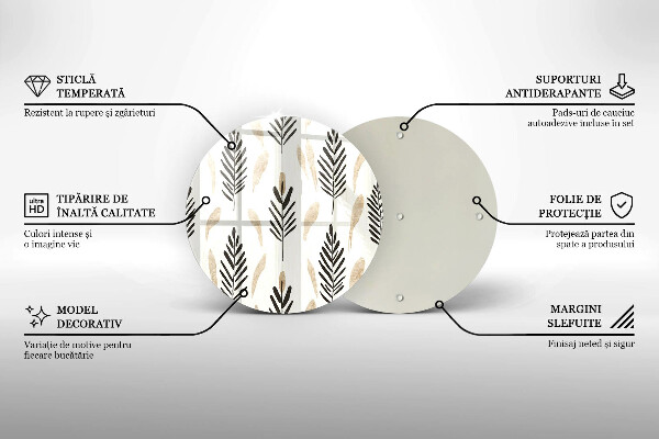 Tábua de vidro Plantas Boho