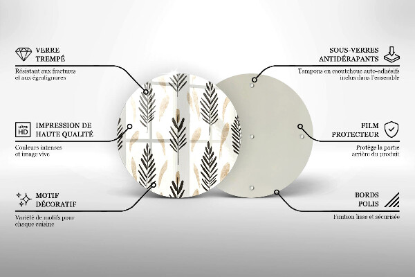 Tábua de vidro Plantas Boho