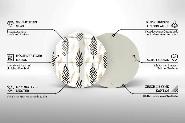 Tábua de vidro Plantas Boho