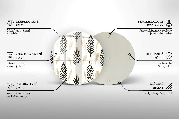 Tábua de vidro Plantas Boho