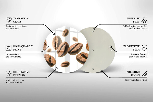 Tábua de cortar alimentos Grãos de café