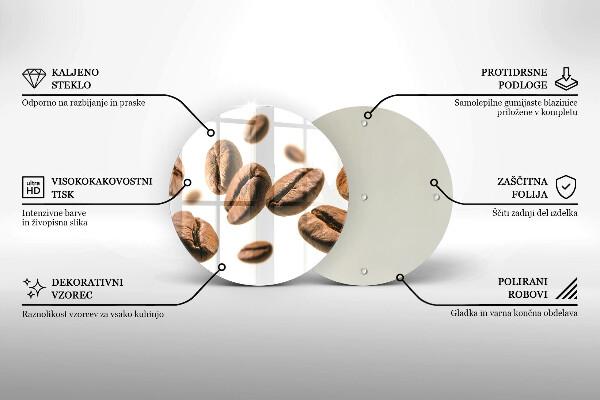 Tábua de cortar alimentos Grãos de café