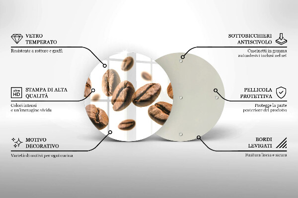 Tábua de cortar alimentos Grãos de café