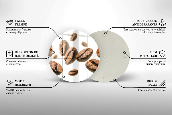 Tábua de cortar alimentos Grãos de café