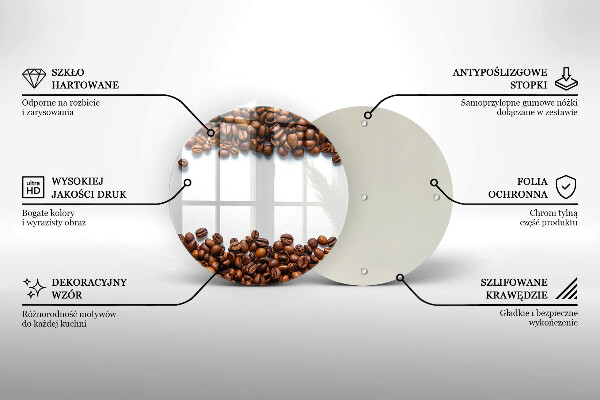 Tábua de corte de vidro Grãos de café