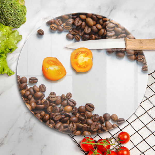 Tábua de corte de vidro Grãos de café