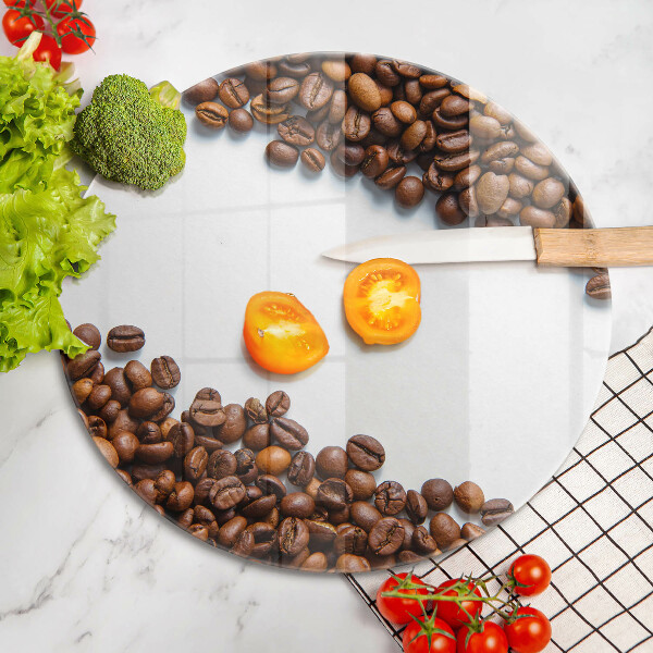 Tábua de corte de vidro Grãos de café