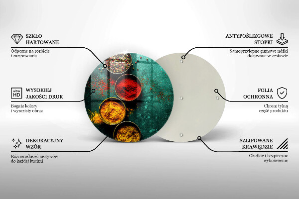 Tábua de cortar de vidro Especiarias orientais