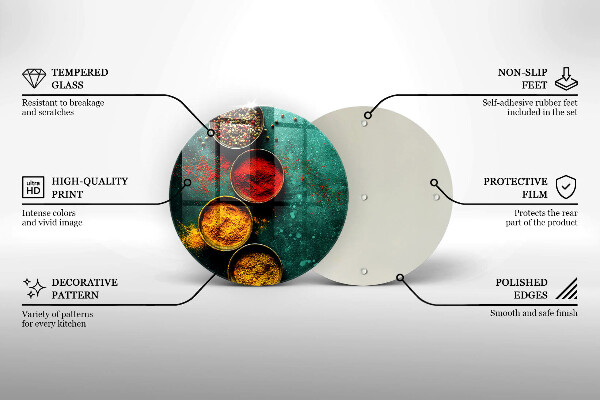 Tábua de cortar de vidro Especiarias orientais