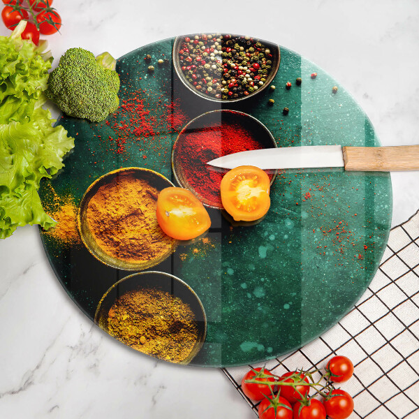 Tábua de cortar de vidro Especiarias orientais