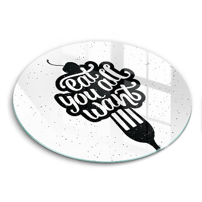 Tábua de cortar A inscrição Coma tudo que você quiser