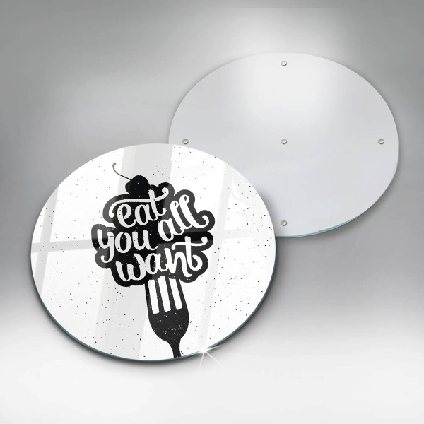 Tábua de cortar A inscrição Coma tudo que você quiser