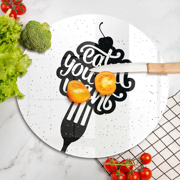 Tábua de cortar A inscrição Coma tudo que você quiser