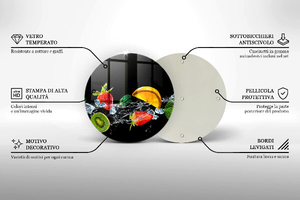Tábua de cortar alimentos Fruta na água