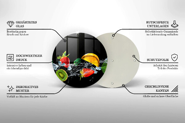 Tábua de cortar alimentos Fruta na água